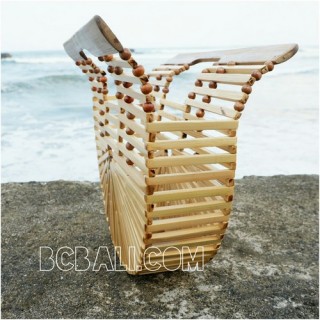 bamboo bags fan design base color summer season handmade 